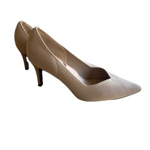 MIA Beatrix Pumps Woven Fabric & Suede Like Stiletto Heels Dark Sand 8.5M‎ VGUC